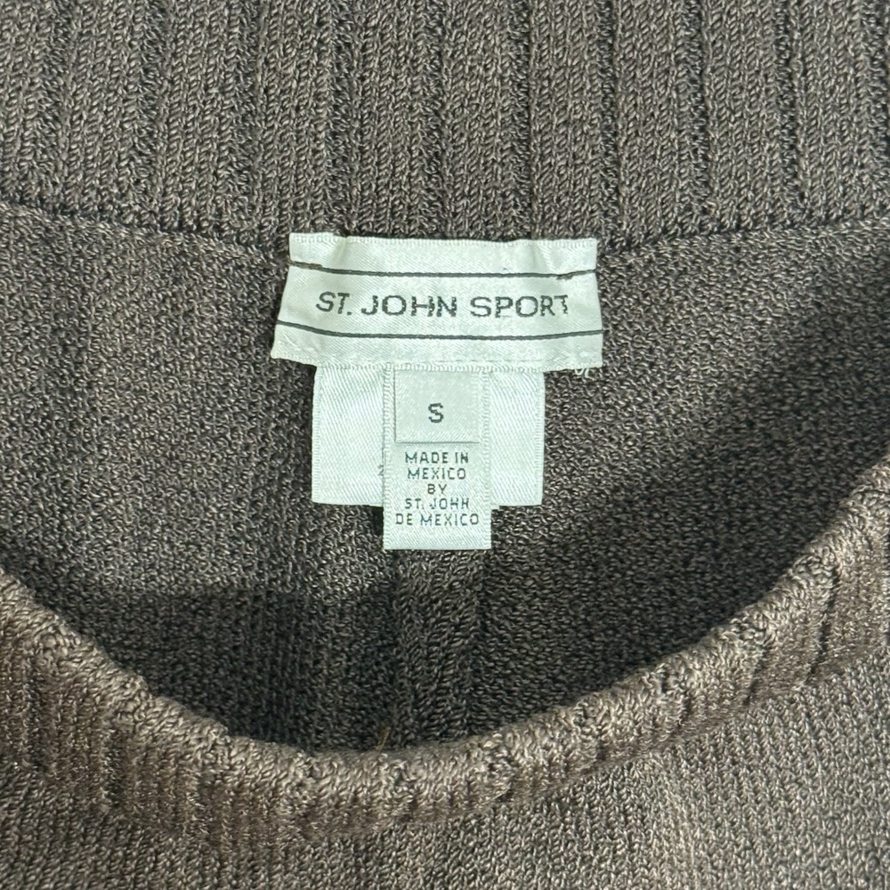 Vintage St. John Sport Women's S Brown Wool Knit Pants Quiet Luxury Wide Leg - Picture 4 of 8